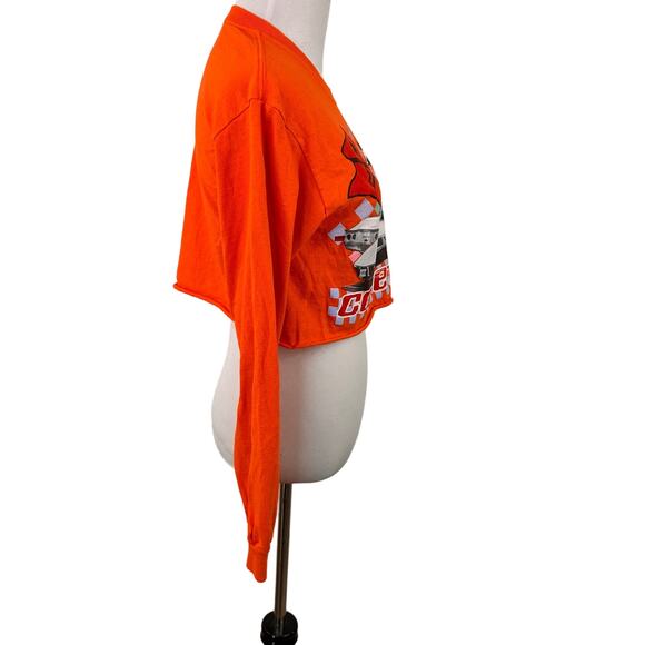 Corvette Orange Flags Crop Long Sleeve T-Shirt Size Small - Picture 3 of 6
